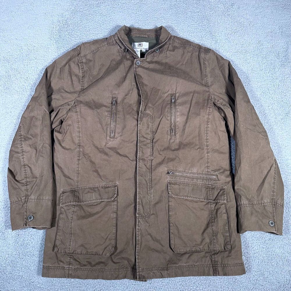 The Territory Ahead Jacket‎ Mens XL Long Brown Field Military Barn Button *Read